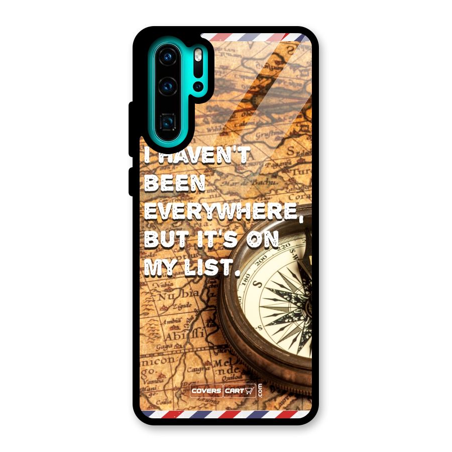 Travel Map Glass Back Case for Huawei P30 Pro