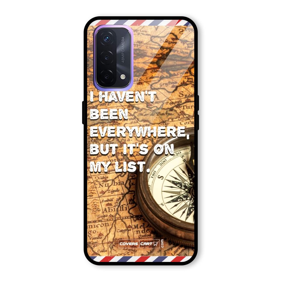 Travel Map Glass Back Case for Oppo A74 5G