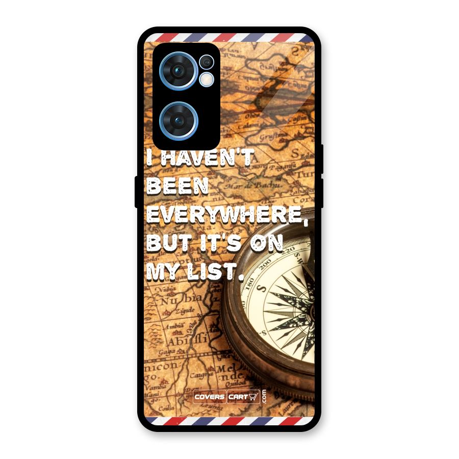 Travel Map Glass Back Case for Oppo Reno7 5G