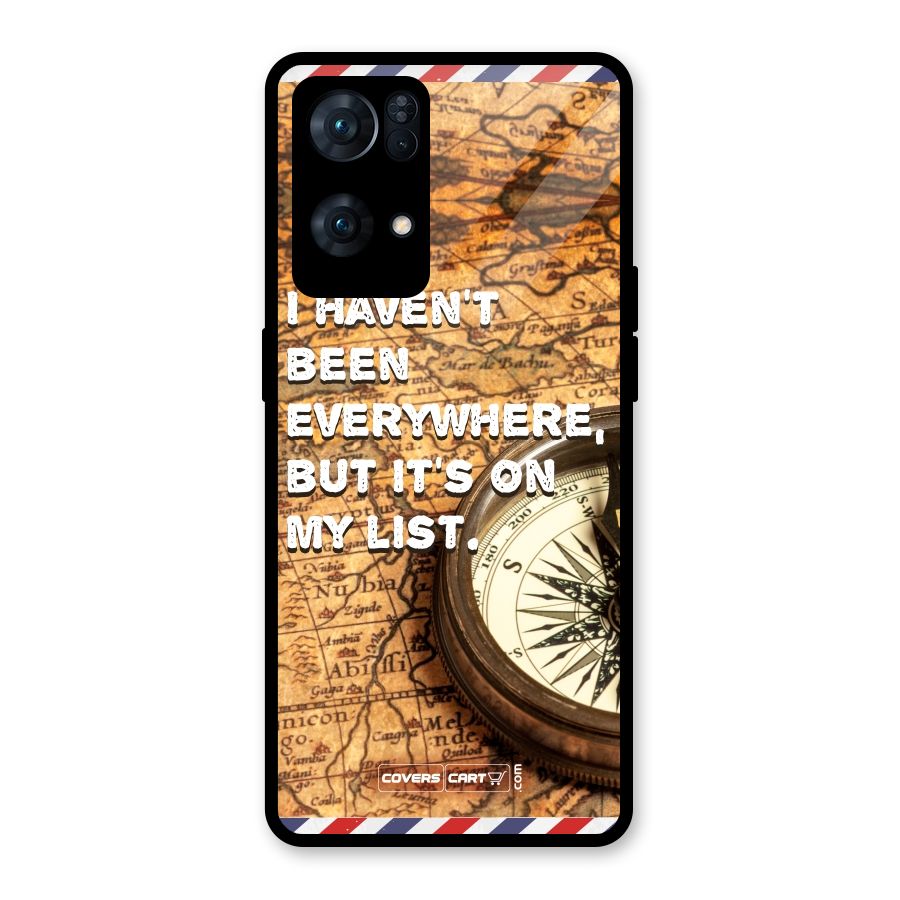 Travel Map Glass Back Case for Oppo Reno7 Pro 5G