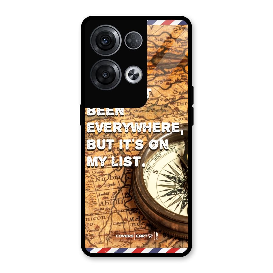 Travel Map Glass Back Case for Oppo Reno8 Pro 5G