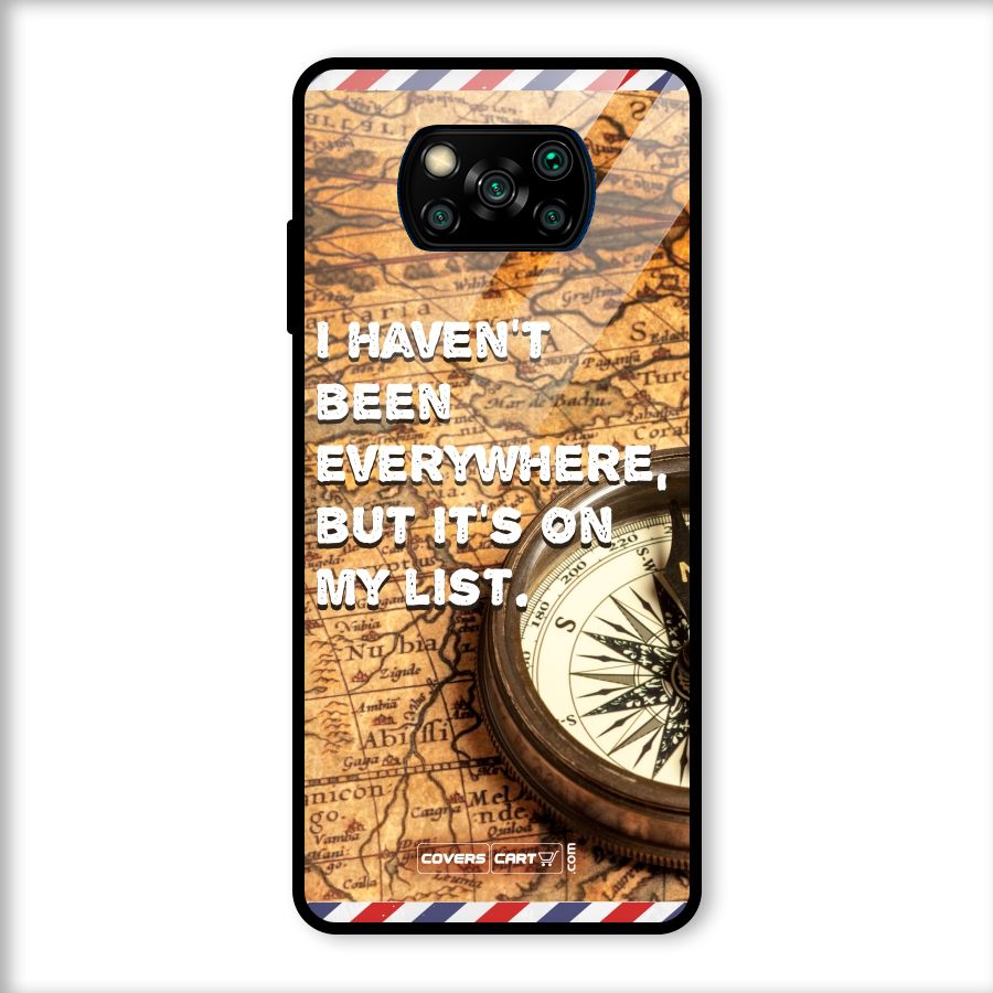 Travel Map Glass Back Case for Poco X3