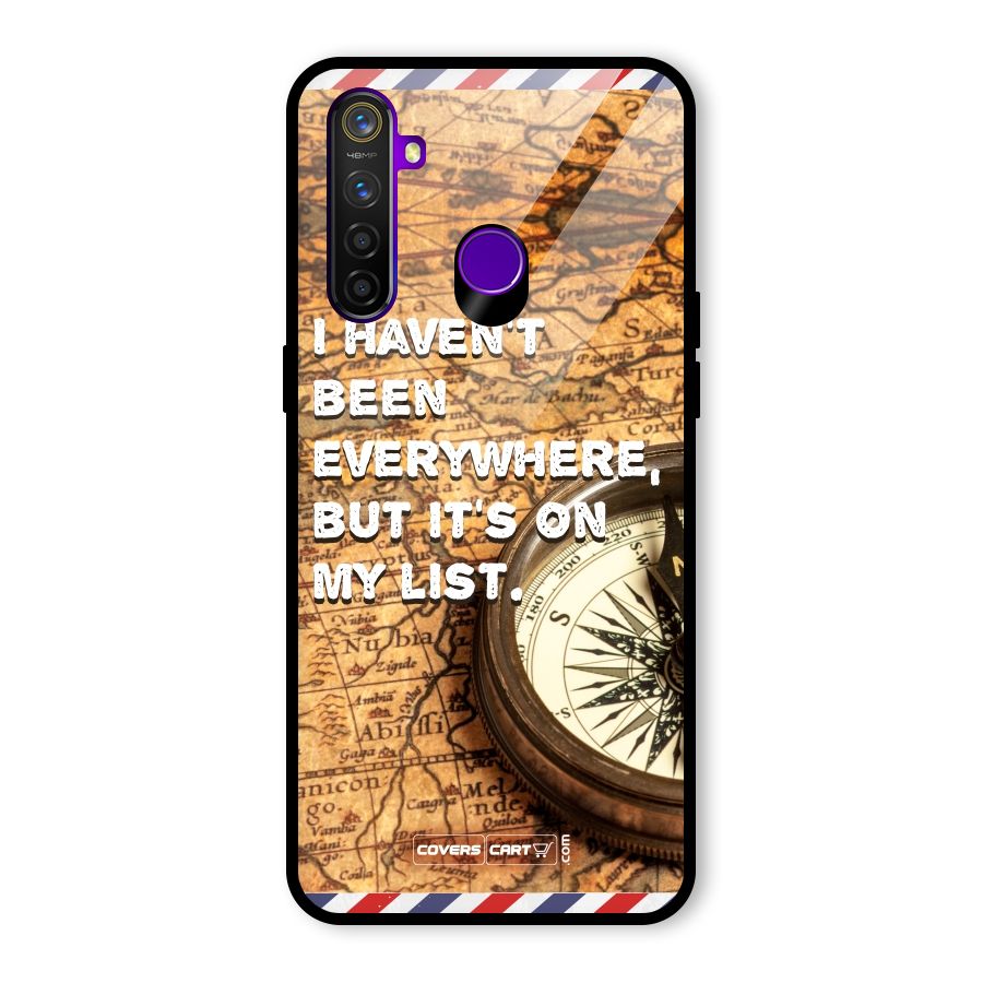 Travel Map Glass Back Case for Realme 5 Pro
