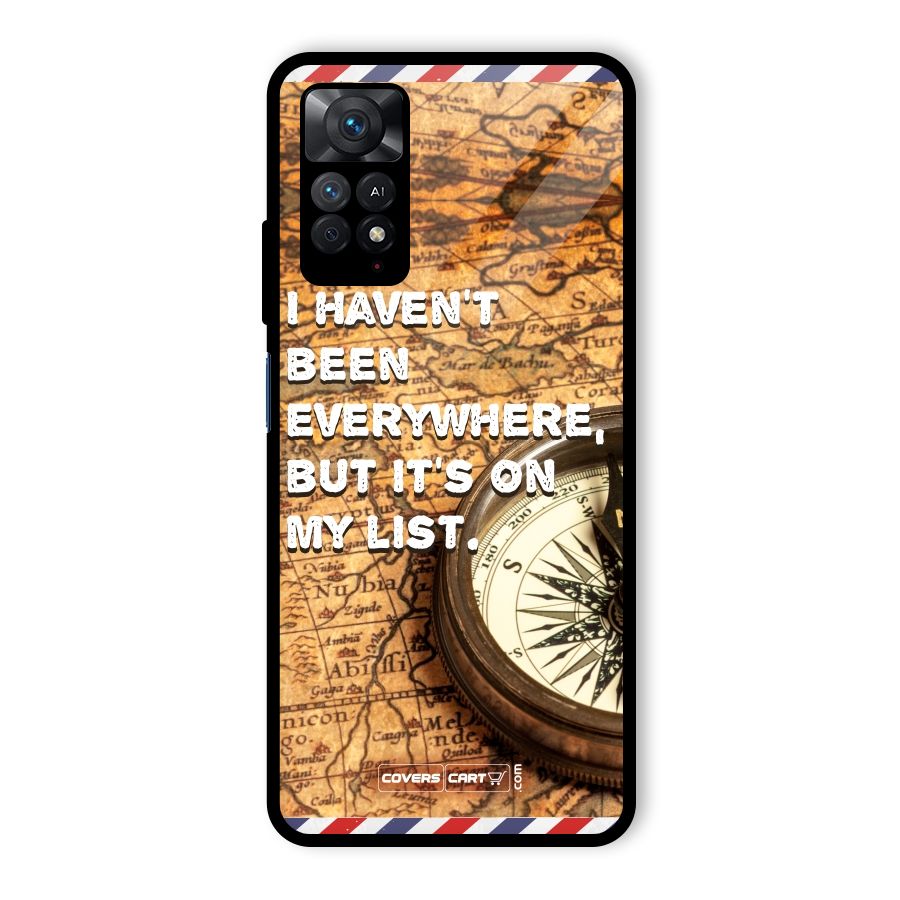 Travel Map Glass Back Case for Redmi Note 11 Pro