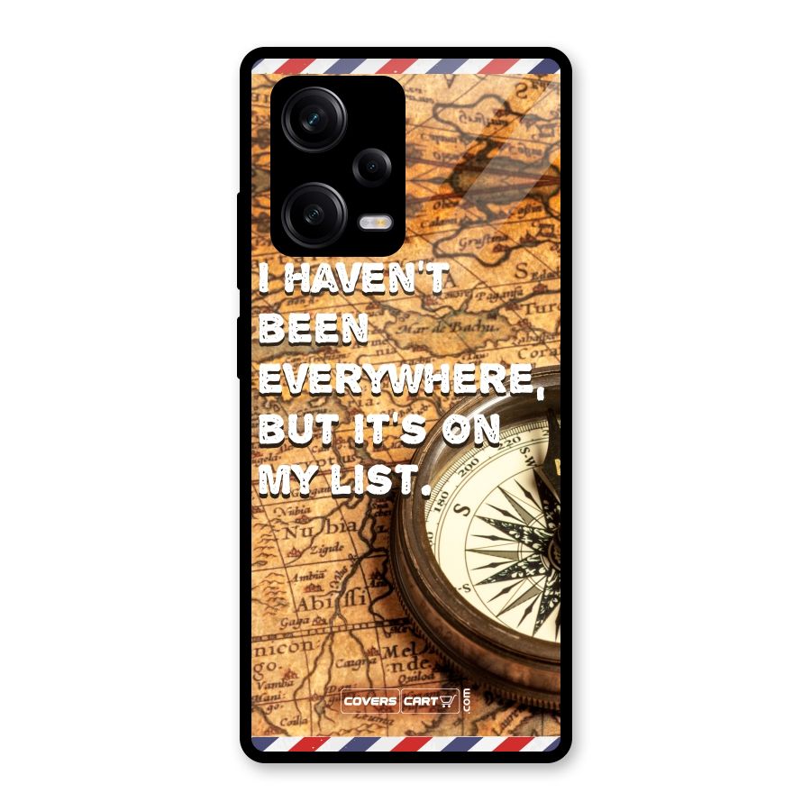 Travel Map Glass Back Case for Redmi Note 12 Pro