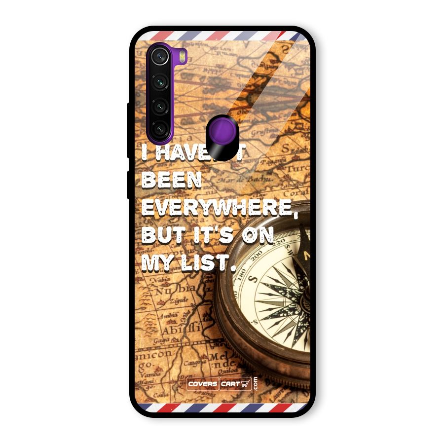 Travel Map Glass Back Case for Redmi Note 8