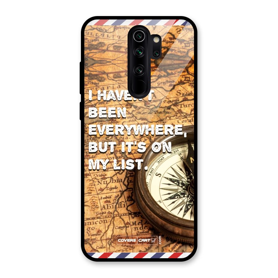 Travel Map Glass Back Case for Redmi Note 8 Pro