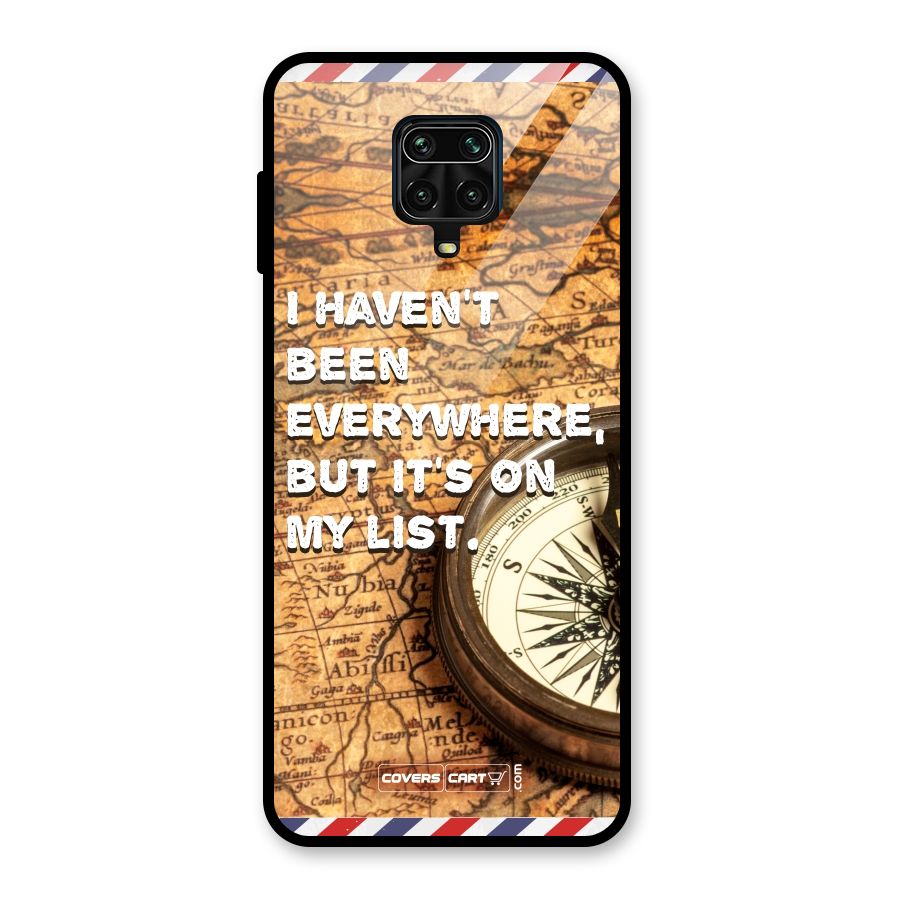 Travel Map Glass Back Case for Redmi Note 9 Pro Max