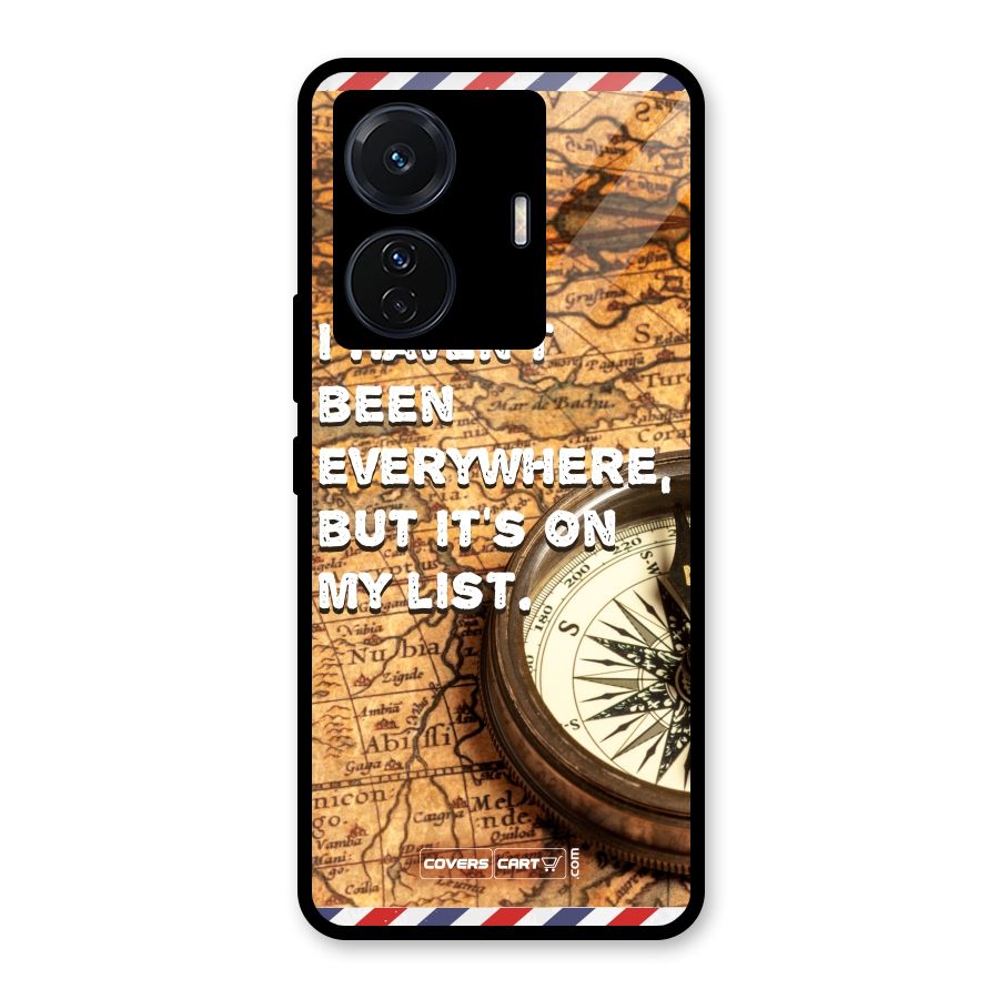 Travel Map Glass Back Case for Vivo T1 Pro