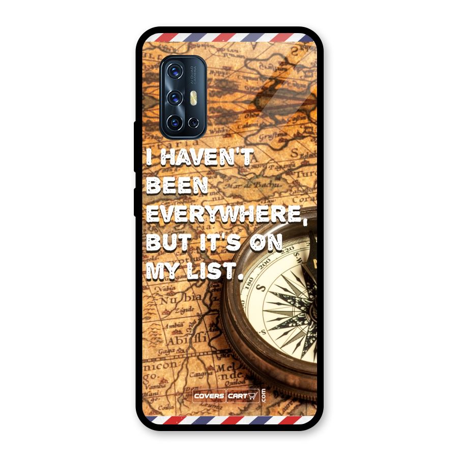 Travel Map Glass Back Case for Vivo V17
