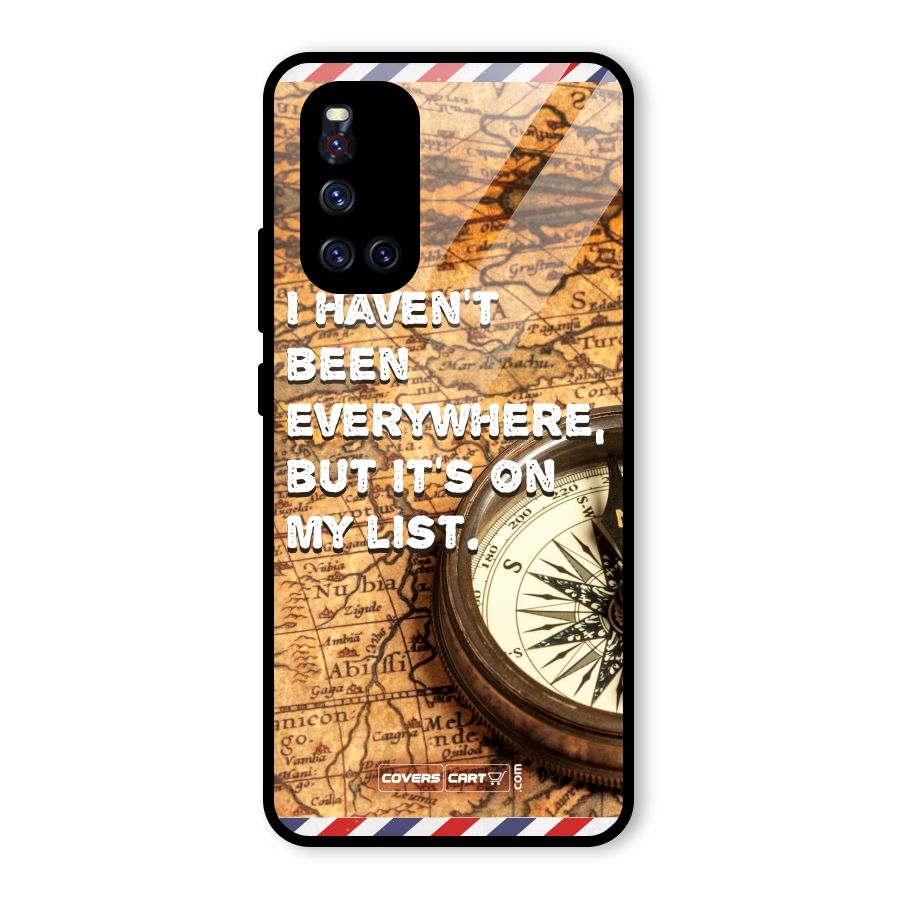 Travel Map Glass Back Case for Vivo V19