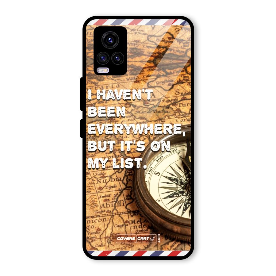 Travel Map Glass Back Case for Vivo V20