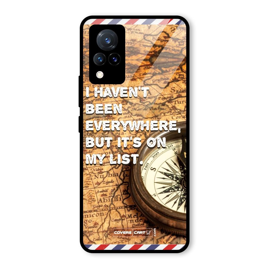 Travel Map Glass Back Case for Vivo V21 5G