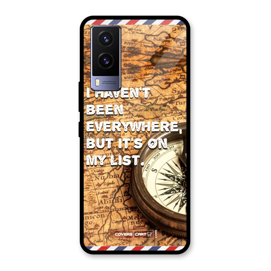 Travel Map Glass Back Case for Vivo V21e 5G