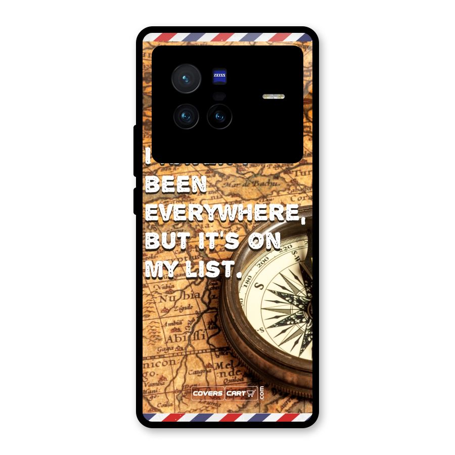 Travel Map Glass Back Case for Vivo X80