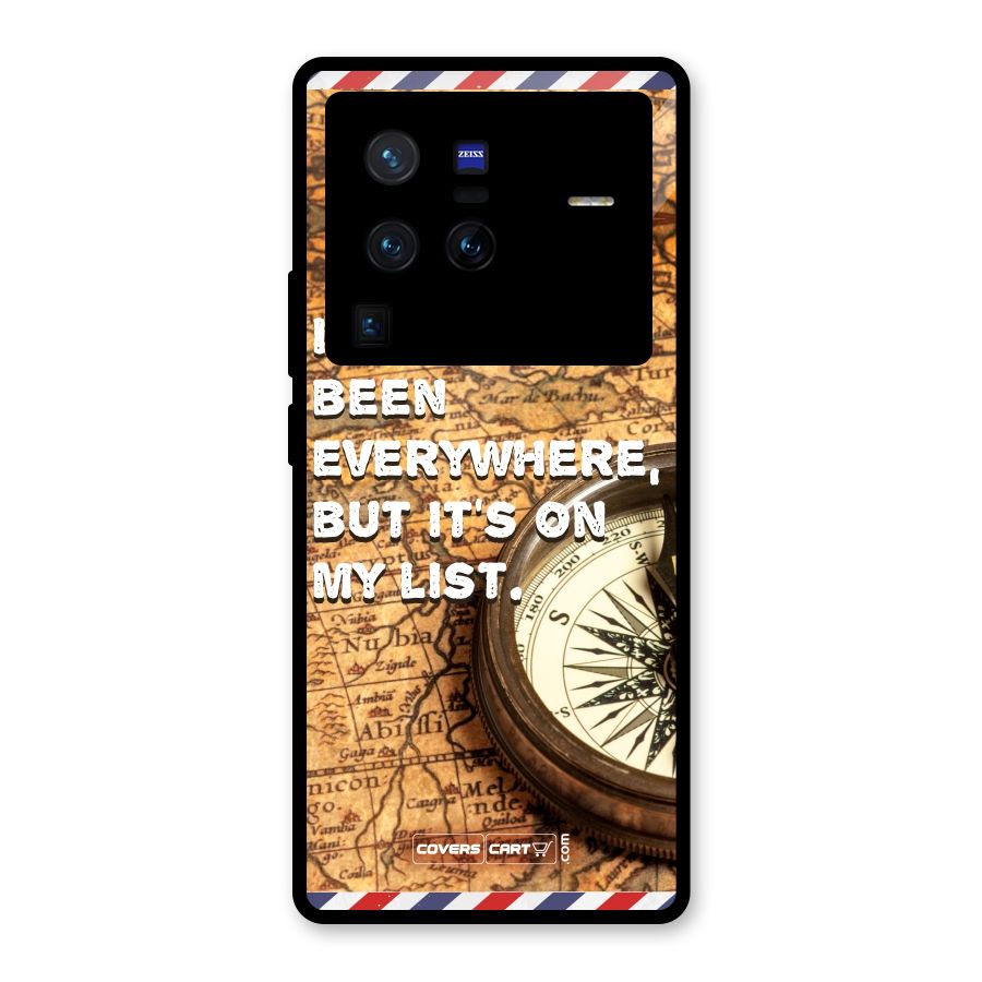 Travel Map Glass Back Case for Vivo X80 Pro