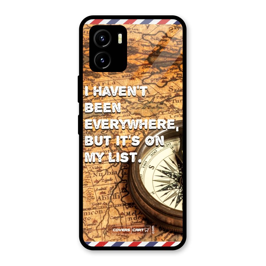 Travel Map Glass Back Case for Vivo Y15s