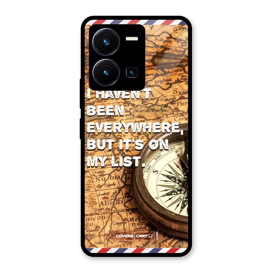 Travel Map Glass Back Case for Vivo Y35