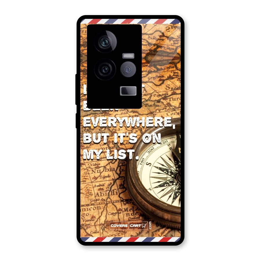 Travel Map Glass Back Case for Vivo iQOO 11 5G