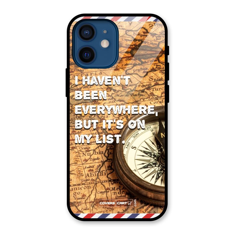 Travel Map Glass Back Case for iPhone 12 Mini