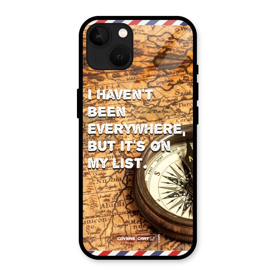Travel Map Glass Back Case for iPhone 13
