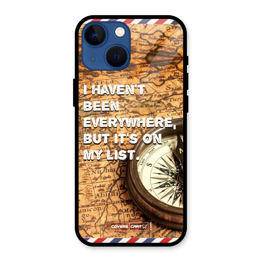 Travel Map Glass Back Case for iPhone 13 Mini
