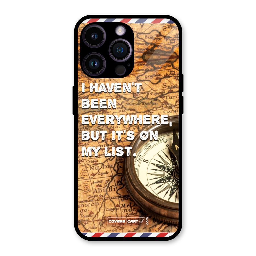Travel Map Glass Back Case for iPhone 14 Pro Max