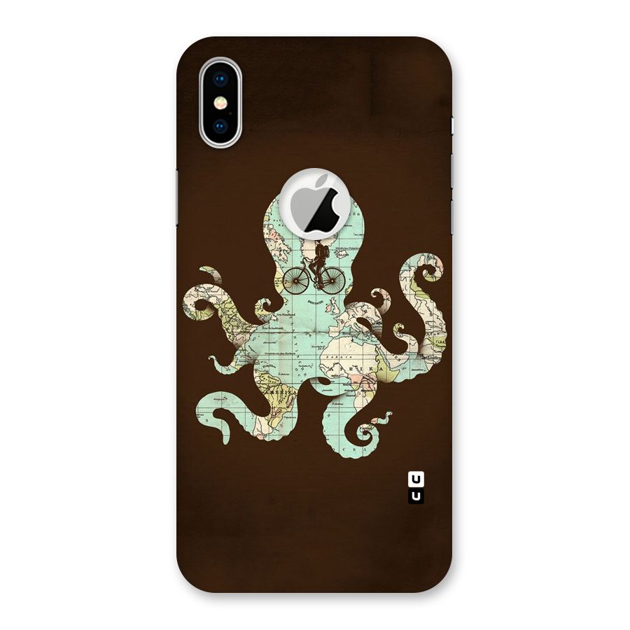 Travel Octopus Back Case for iPhone X Logo Cut
