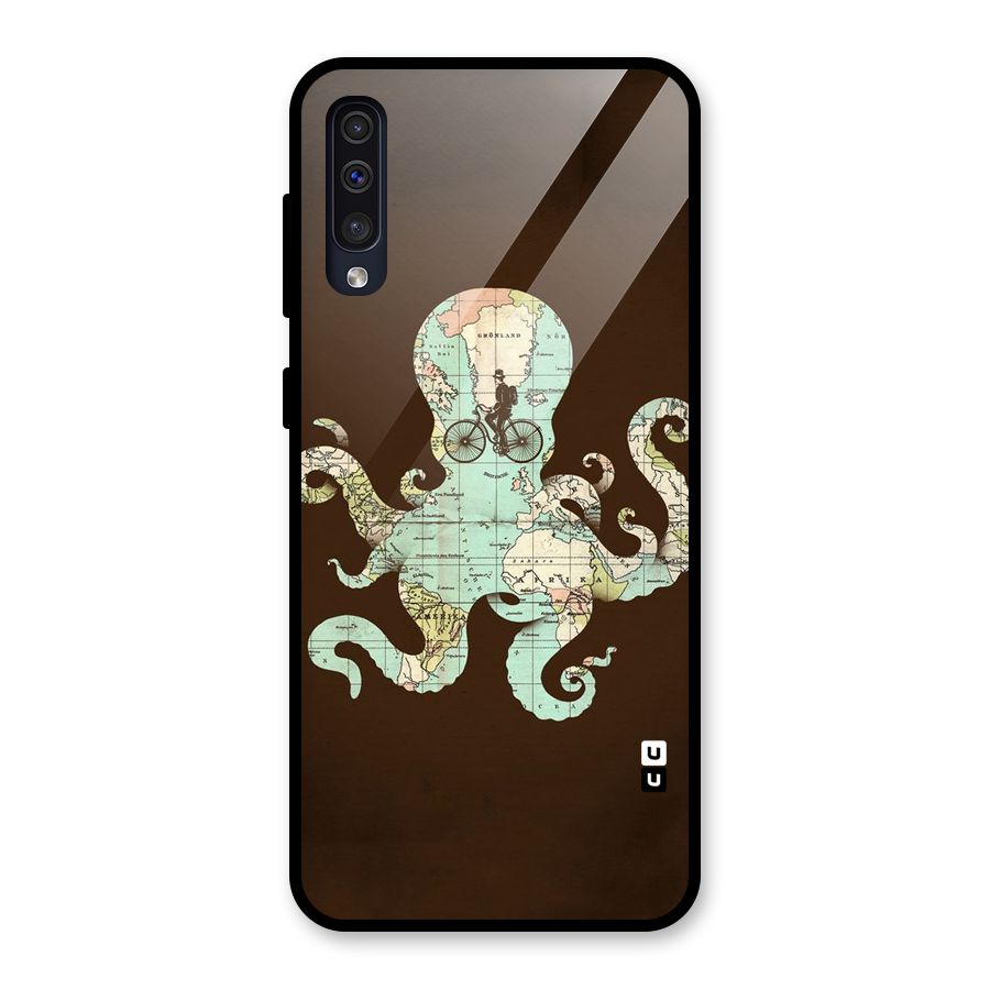 Travel Octopus Glass Back Case for Galaxy A30s