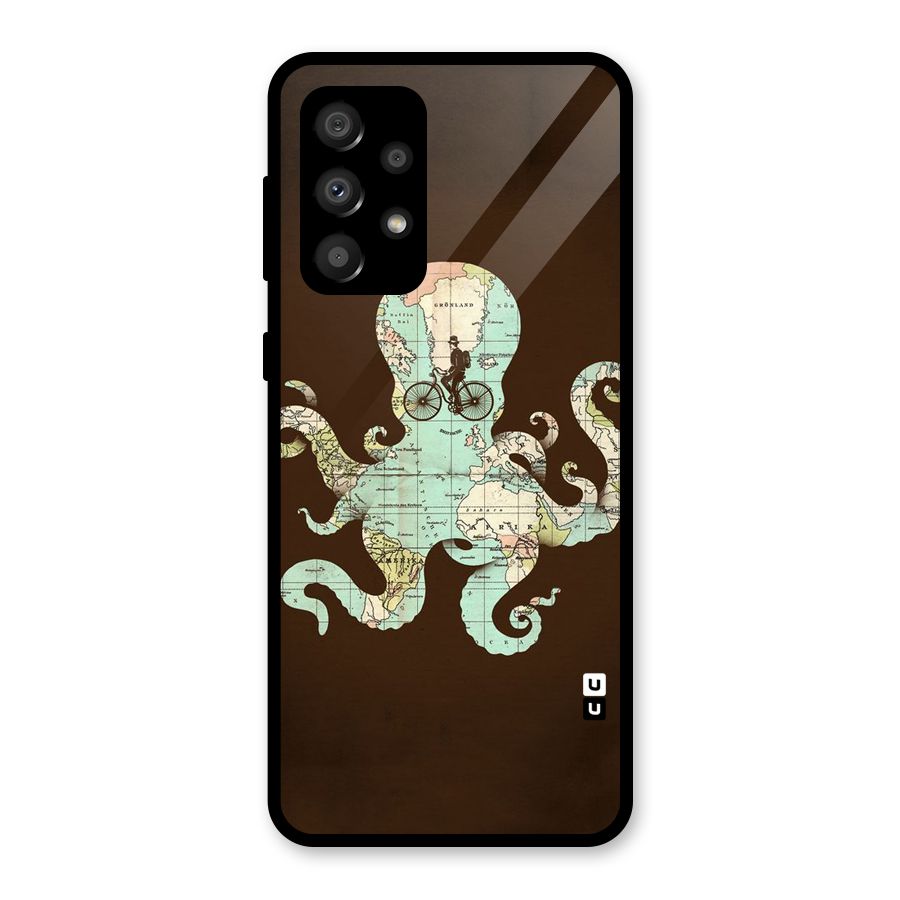 Travel Octopus Glass Back Case for Galaxy A32