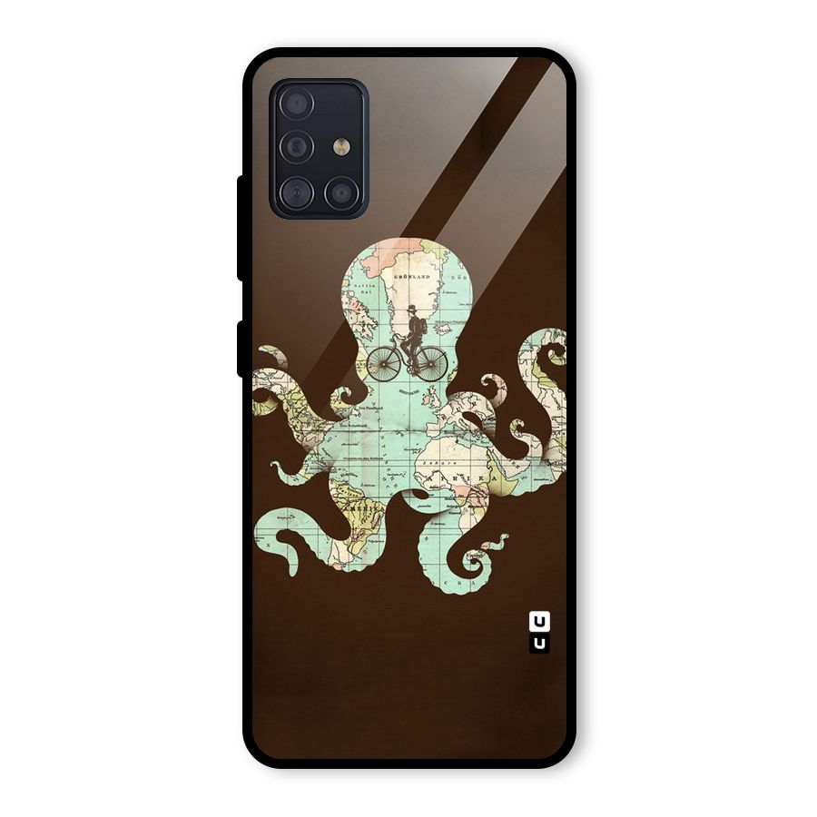 Travel Octopus Glass Back Case for Galaxy A51