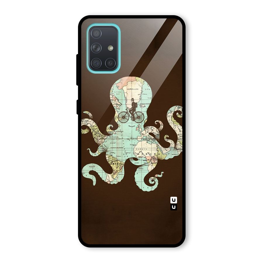 Travel Octopus Glass Back Case for Galaxy A71