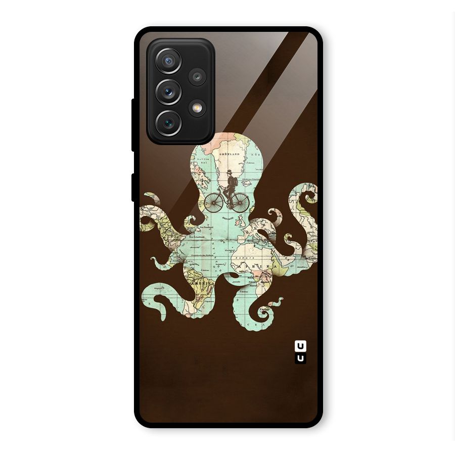 Travel Octopus Glass Back Case for Galaxy A72