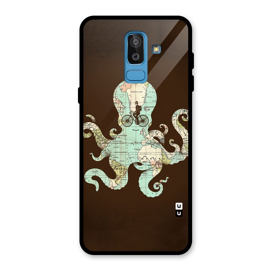 Travel Octopus Glass Back Case for Galaxy J8