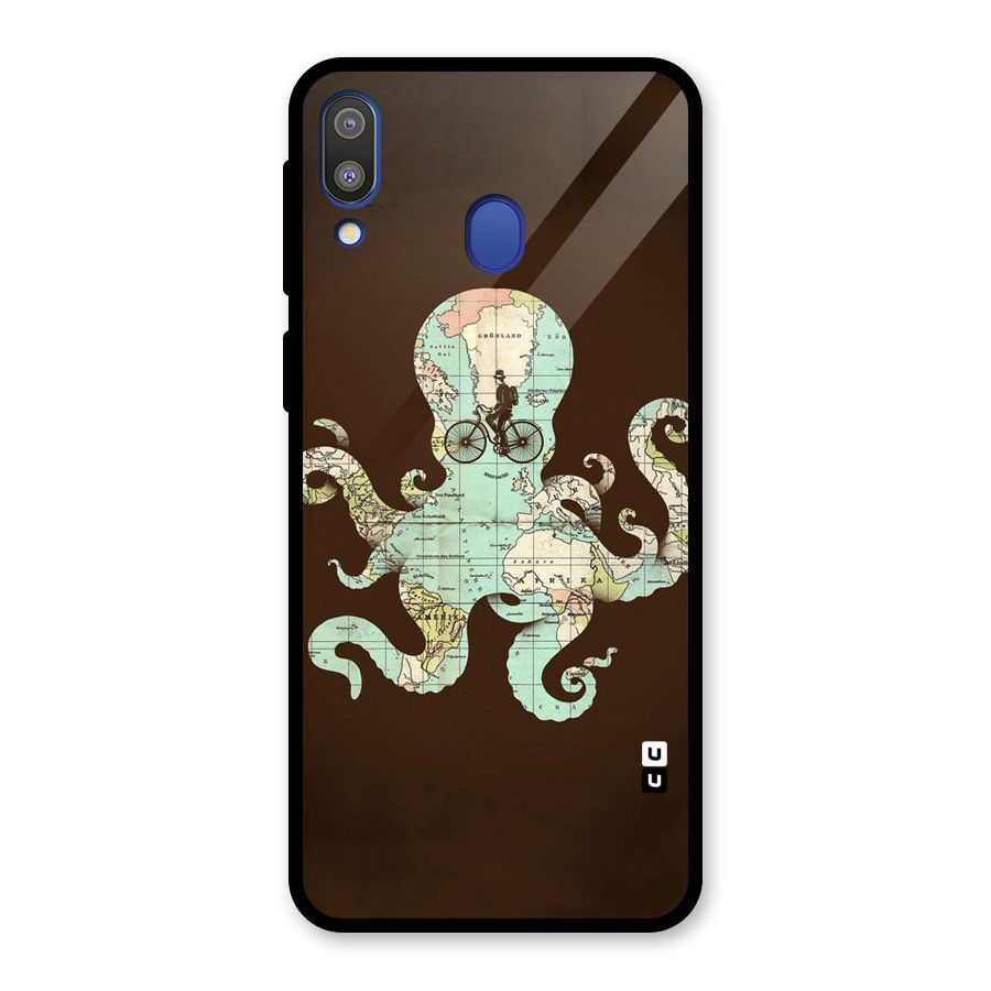 Travel Octopus Glass Back Case for Galaxy M20