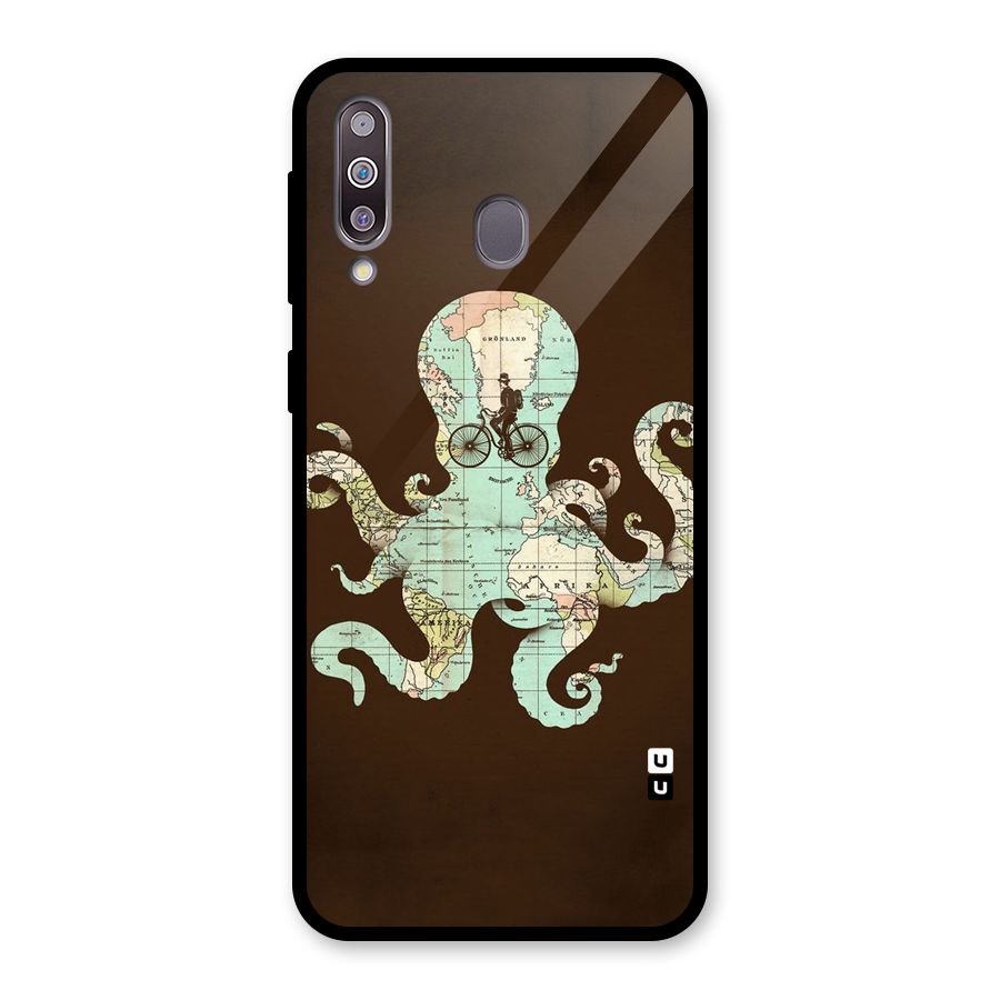 Travel Octopus Glass Back Case for Galaxy M30