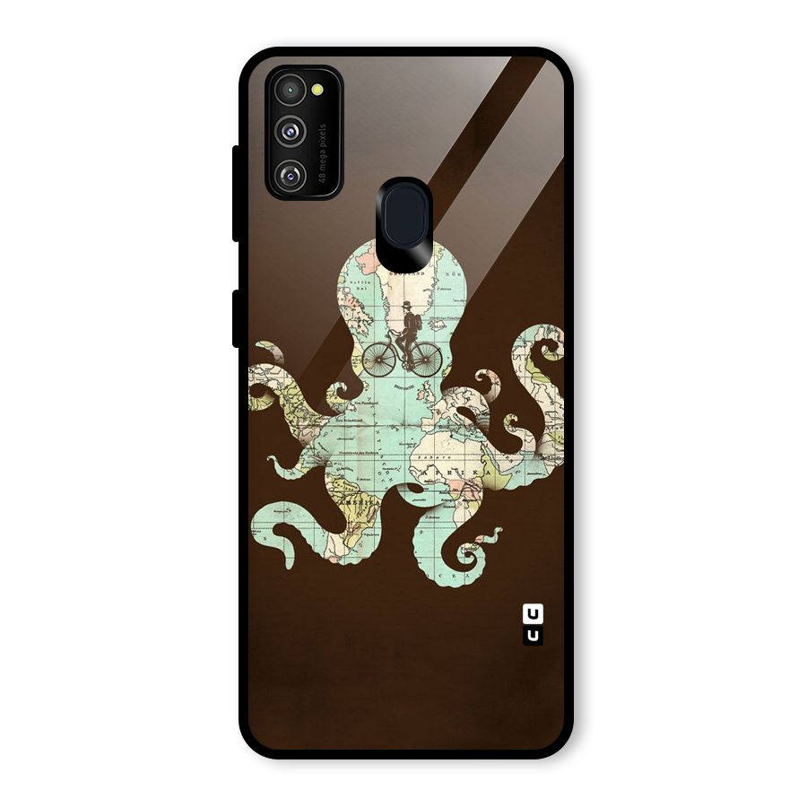 Travel Octopus Glass Back Case for Galaxy M30s