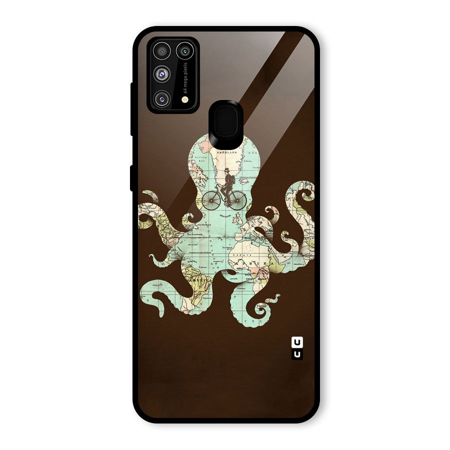 Travel Octopus Glass Back Case for Galaxy M31