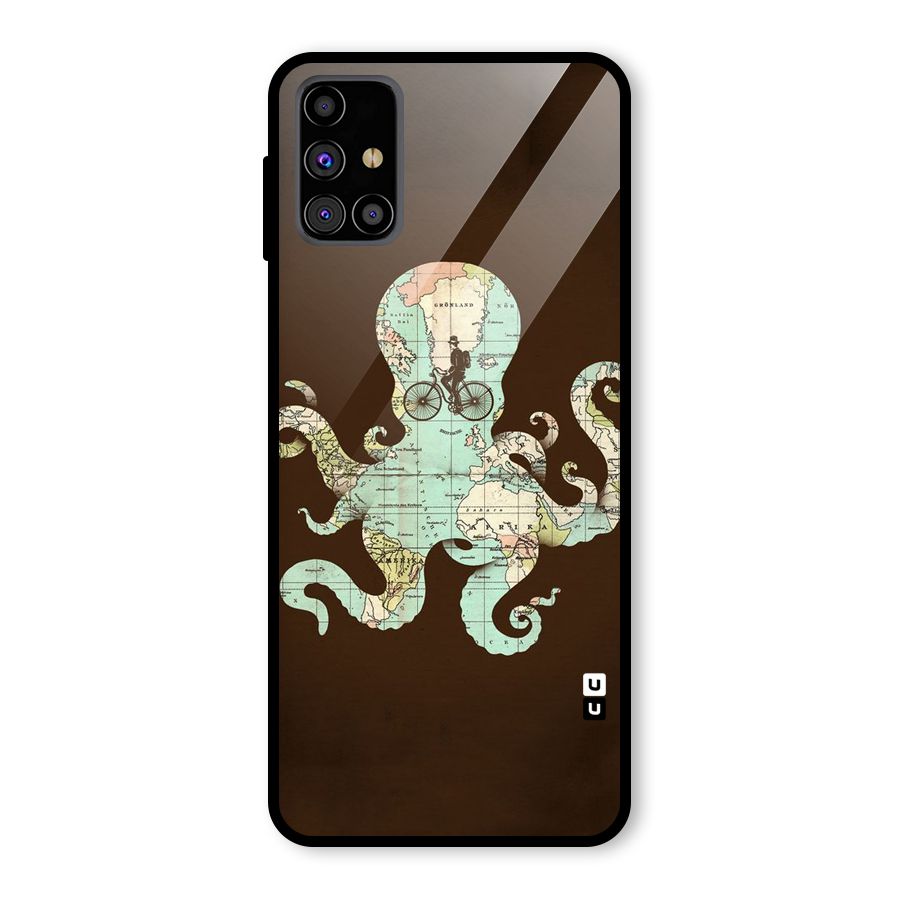 Travel Octopus Glass Back Case for Galaxy M31s