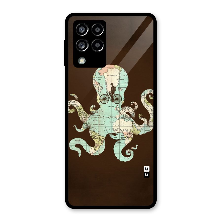 Travel Octopus Glass Back Case for Galaxy M53 5G