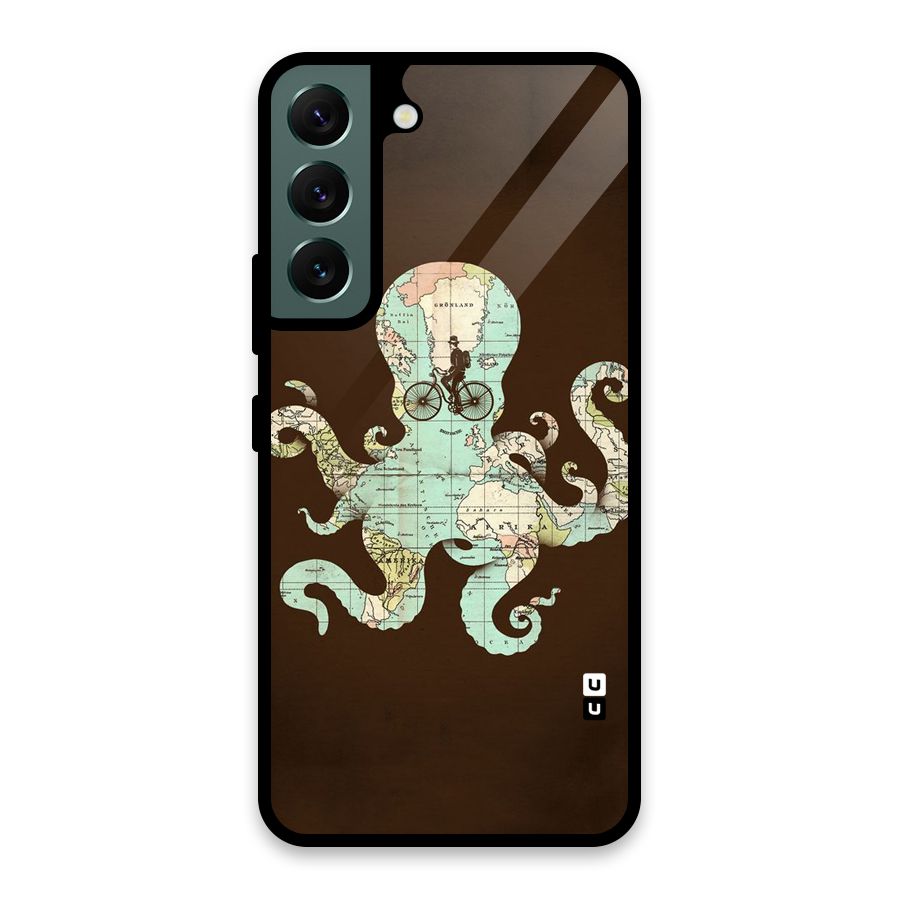 Travel Octopus Glass Back Case for Galaxy S22 5G
