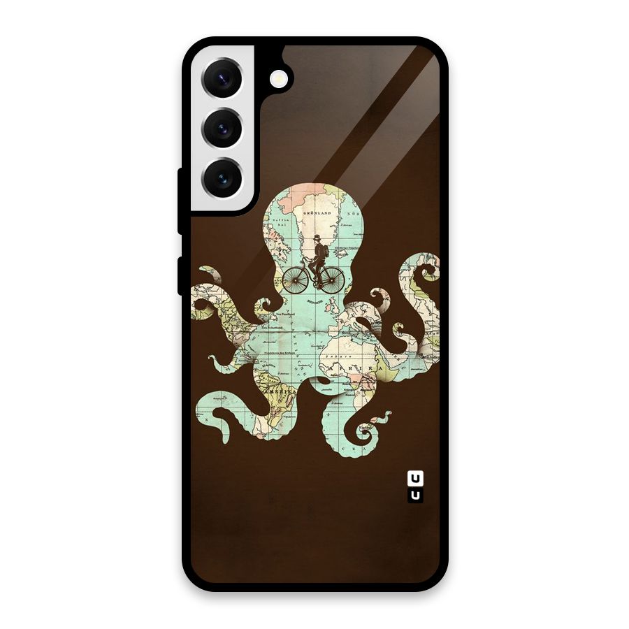 Travel Octopus Glass Back Case for Galaxy S22 Plus 5G