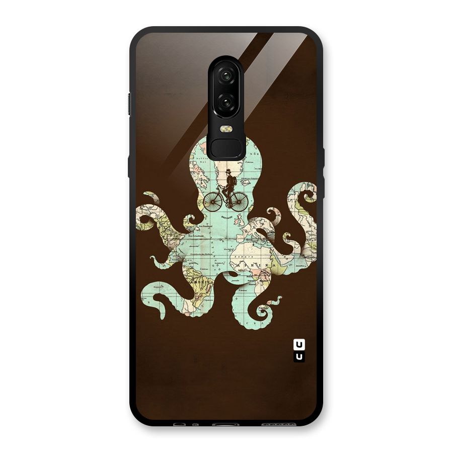 Travel Octopus Glass Back Case for OnePlus 6