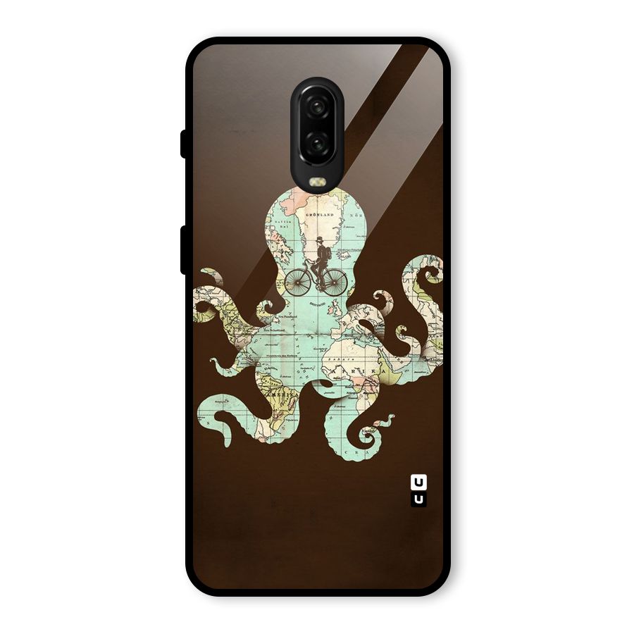 Travel Octopus Glass Back Case for OnePlus 6T