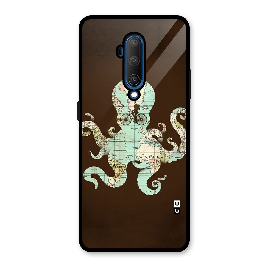 Travel Octopus Glass Back Case for OnePlus 7T Pro