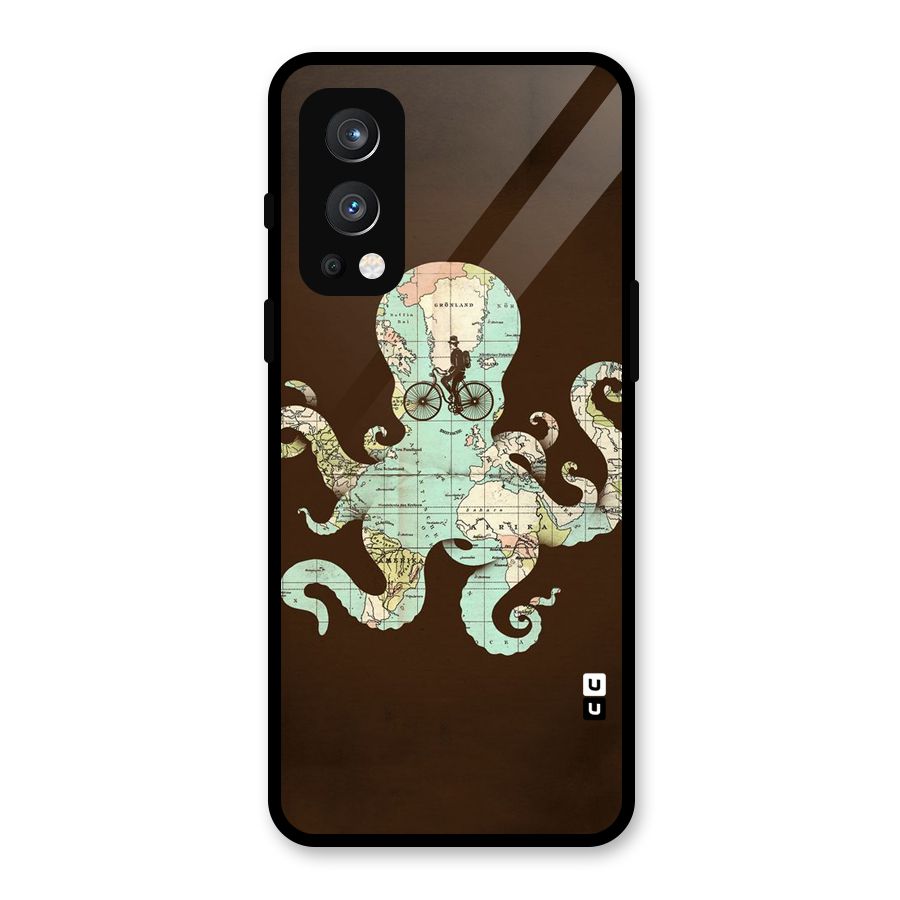 Travel Octopus Glass Back Case for OnePlus Nord 2 5G