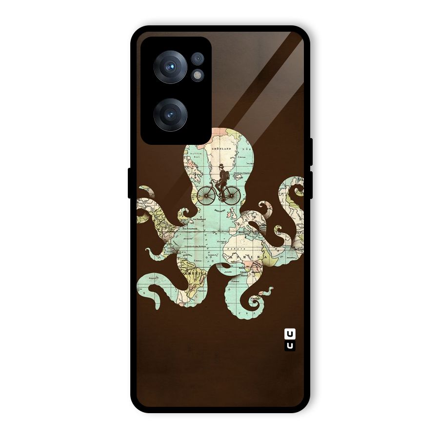 Travel Octopus Glass Back Case for OnePlus Nord CE 2 5G