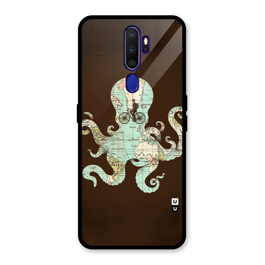 Travel Octopus Glass Back Case for Oppo A9 (2020)