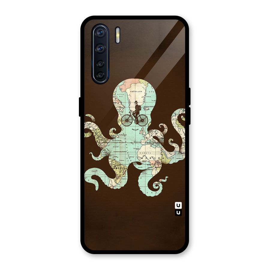 Travel Octopus Glass Back Case for Oppo F15
