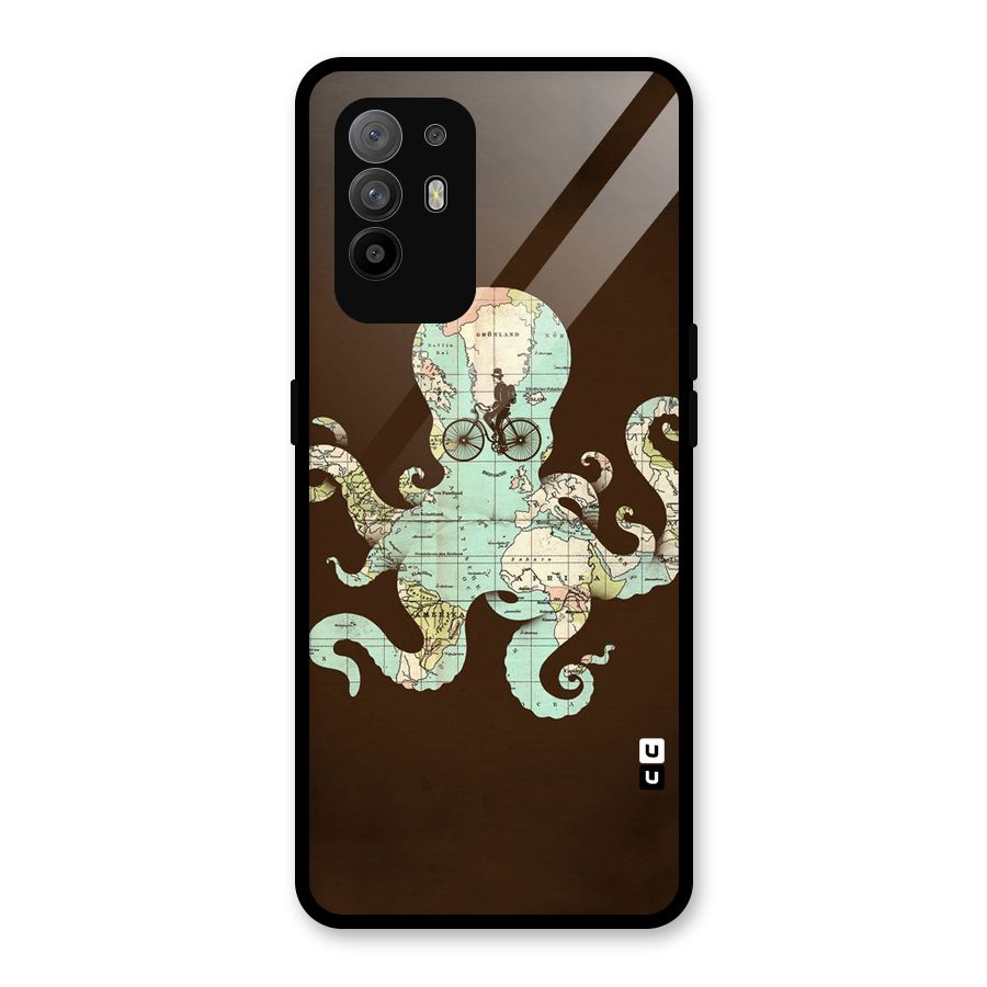 Travel Octopus Glass Back Case for Oppo F19 Pro Plus 5G
